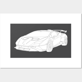 Lamborghini Huracan STO Selfmade car no color Posters and Art